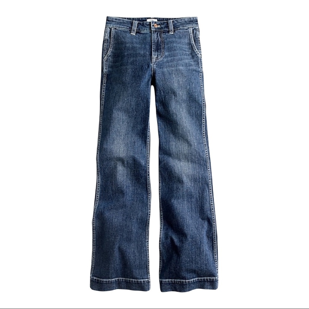 J. Crew Back Flap Pocket Trouser Jeans Pants Tall Size 10